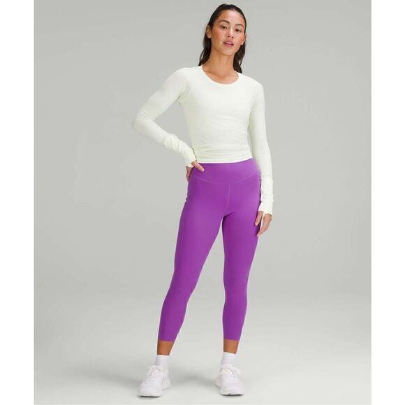 Lululemon Base Pace High-Rise Crop 23" Magenta NEW - Picture 2 of 9